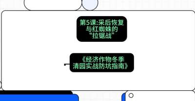 第5节：【柑橘清园】采后恢复与红蜘蛛的&ldquo;拉锯战&rdquo;，课程：《经济作物冬季清园&middot;实战防坑指南》#识农AI